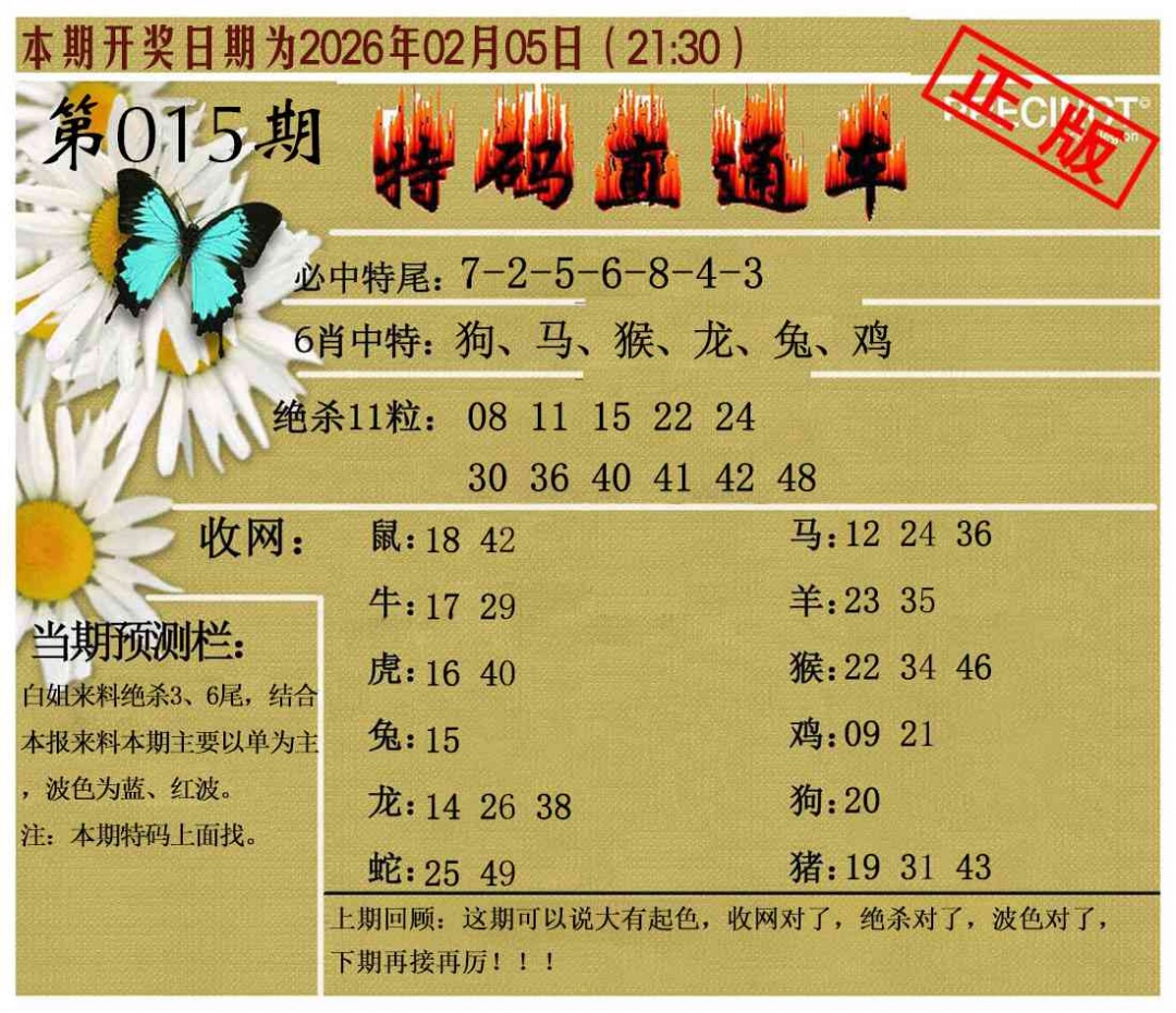 015期特码直通车[图]