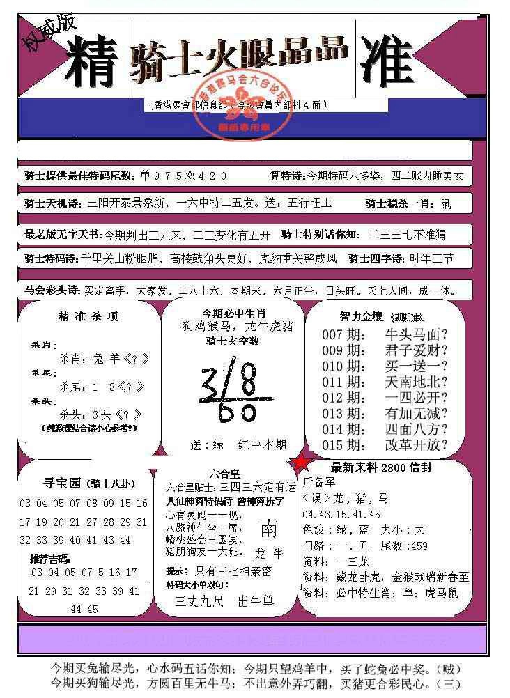 015期骑士火眼晶晶（正）[图]