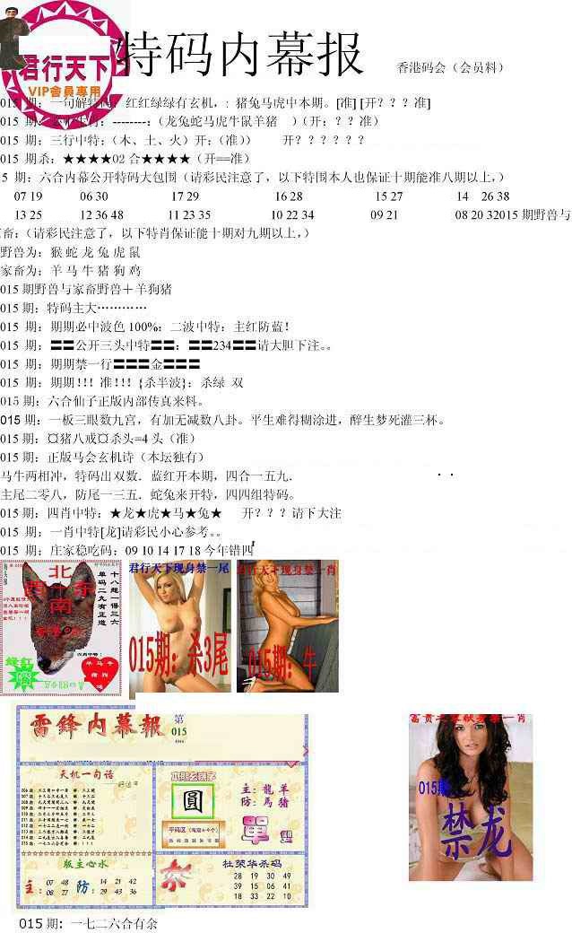 015期特码内幕报[图]