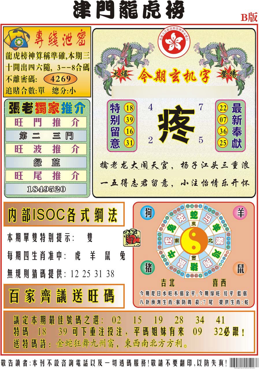 015期津门龙虎榜B[图]